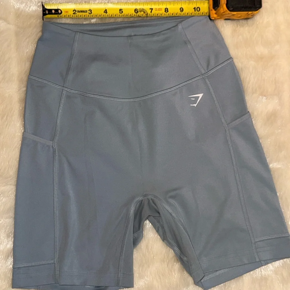 Gymshark Women's Slate Blue Bike Shorts - Picture 7 of 7